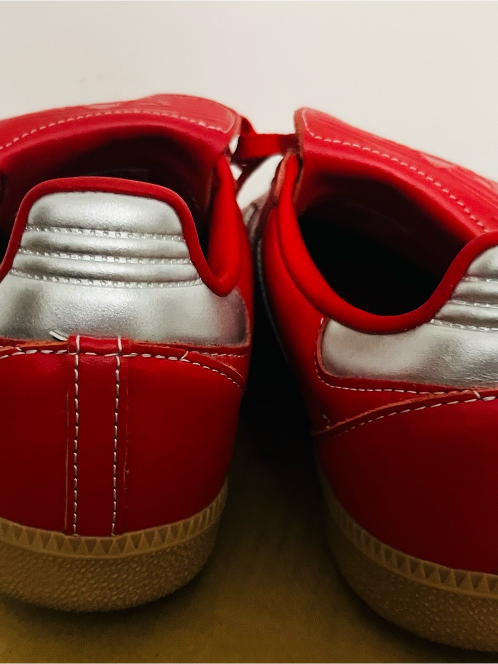 Adidas Women’s Samba Sneakers - Red/Silver - Picture 6 of 8